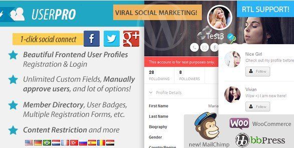 USERPRO – USER PROFILES WITH SOCIAL LOGIN